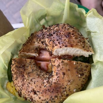 Leilani's Cafe - Sausage everything bagel - 3/2023 - Breakfast & Brunch Near Me - San Diego, California