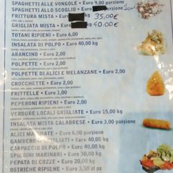 Antichi Sapori del Mare - Listino prezzi