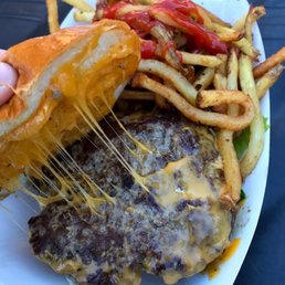 Inside of the cheeseburger