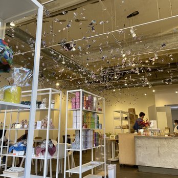 FRIEDA - 20,000 beautiful blue and purple paper paper butterflies illuminate the ceiling and outdoor entrance. - Cafes Near Me - Philadelphia, Pennsylvania FRIEDA - 20,000 beautiful blue and purple paper paper butterflies illuminate the ceiling and outdoor entrance. - Cafes Near Me - Philadelphia, Pennsylvania