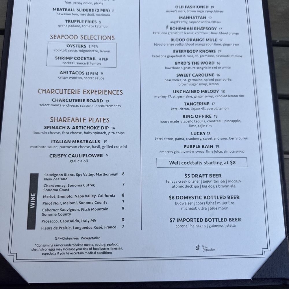 Happy hour menu Happy hour menu