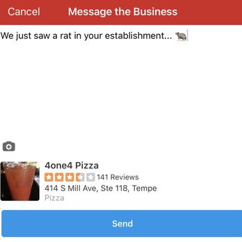 414 Pub & Pizza - Tempe - My message to the owner, Spencer... - Pizza Near Me - Tempe, Arizona
