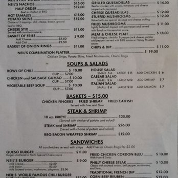 Neil's Grille and Bar - Menu - American Near Me - Memphis, Tennessee Neil's Grille and Bar - Menu - American Near Me - Memphis, Tennessee