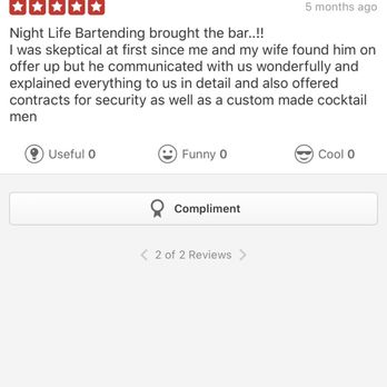 Night Life Bartending - HES GIVING HIS OWN SHADY BUSINESS A 5 STAR REVIEW!! LMAO CLOWN - Bartenders Near Me