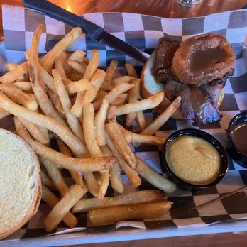 Rubber Soul Brewing - The Beefeater sandwich and fries. - Breweries Near Me - Hummelstown, Pennsylvania Rubber Soul Brewing - The Beefeater sandwich and fries. - Breweries Near Me - Hummelstown, Pennsylvania