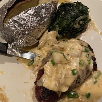 Pappadeaux Seafood Kitchen - Filet Mignon Oscar with Baked Potato - Cajun/Creole Near Me - Norcross, Georgia Pappadeaux Seafood Kitchen - Filet Mignon Oscar with Baked Potato - Cajun/Creole Near Me - Norcross, Georgia