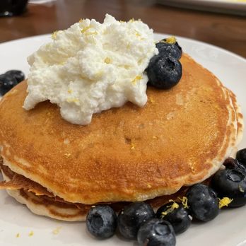 Another Broken Egg Cafe - Lemon Blueberry Goat Cheese Pancakes - Breakfast & Brunch Near Me - Warner Robins, Georgia