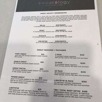 Sweatology - Menu - Saunas Near Me - Tampa, Florida Sweatology - Menu - Saunas Near Me - Tampa, Florida