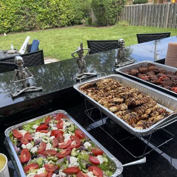 Plateia Mediterranean Kitchen Bar - Greek salad, grilled chicken skewers, fried zucchini fritters - Bars Near Me - Glenview, Illinois Plateia Mediterranean Kitchen Bar - Greek salad, grilled chicken skewers, fried zucchini fritters - Bars Near Me - Glenview, Illinois