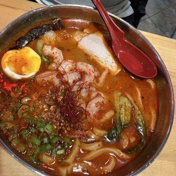Ima Noodles - Spicy Pork Udon with chili shrimp - Noodles Near Me - Madison Heights, Michigan
