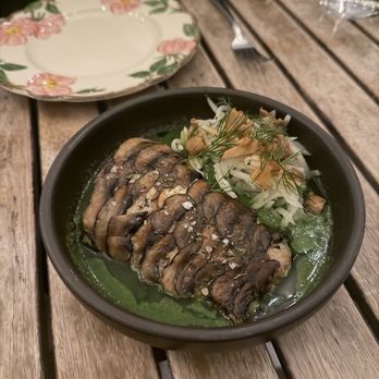 Lenoir - Lovely fish with mushroom - New American Near Me - Austin, Texas