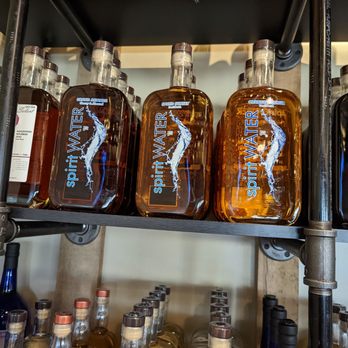 Spirit Water - bottles of spirits on a shelf - Breweries Near Me - Cary, Illinois