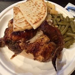 1/2 chicken with Greek potatoes and green beans 1/2 chicken with Greek potatoes and green beans