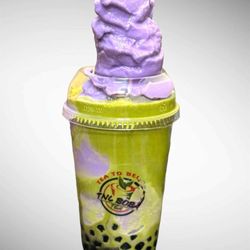 TNL Boba Tea - Ube smoothie with matcha cream