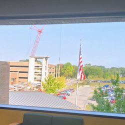 Stephanie J Muh, MD - View of the new parking garage from the waiting room.