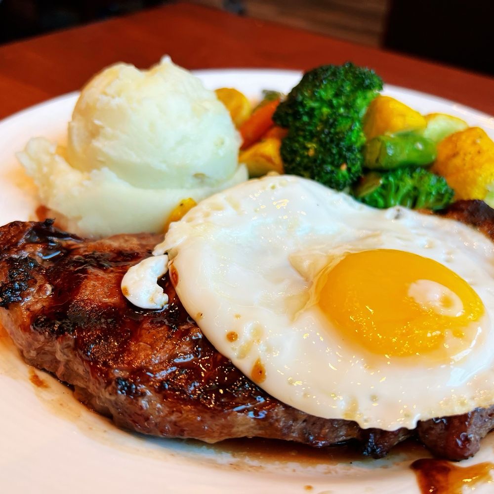 Pala Cafe - a plate of steak, eggs, potatoes and broccoli - American Near Me - Pala, California Pala Cafe - a plate of steak, eggs, potatoes and broccoli - American Near Me - Pala, California