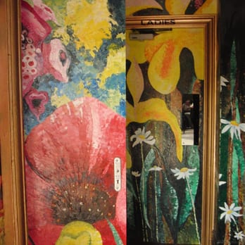 Abbot Cook - Fancy big-flowered murals on the toilet doors - Pubs Near Me - Reading, RDG