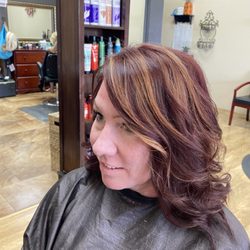 Flipside Salon - Burgundy with copper hilights