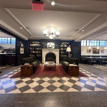 Hotel 1928 - Lobby inside by cafe - Hotels Near Me - Waco, Texas