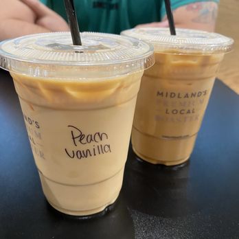 Twelve Gate Coffee - Seasonal peach vanilla iced latte - Coffee Roasteries Near Me - Midland, Texas Twelve Gate Coffee - Seasonal peach vanilla iced latte - Coffee Roasteries Near Me - Midland, Texas
