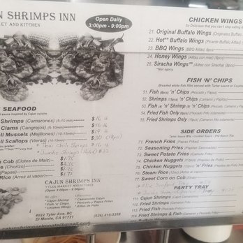 Cajun Shrimps Inn - Menu as of June 2022 - Cajun/Creole Near Me - El Monte, California Cajun Shrimps Inn - Menu as of June 2022 - Cajun/Creole Near Me - El Monte, California