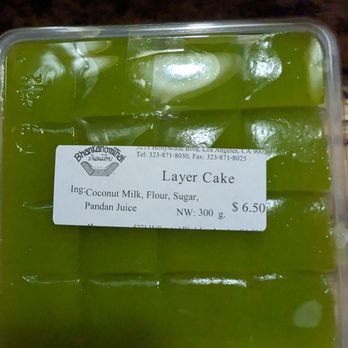 Bhan Kanom Thai - Pandan layer cake. Not sure if Vietnamese (Banh DaLon) make it better or Thai (khanom chan) $6.50. - Desserts Near Me - Los Angeles, California Bhan Kanom Thai - Pandan layer cake. Not sure if Vietnamese (Banh DaLon) make it better or Thai (khanom chan) $6.50. - Desserts Near Me - Los Angeles, California