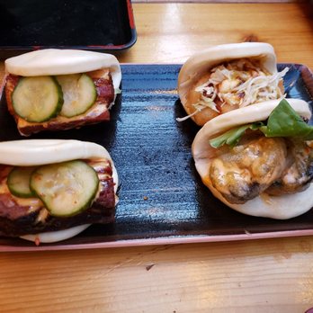 RAMEN-SAN - Bao: Pork belly, chicken, shiitake mushroom - Ramen Near Me - Chicago, Illinois RAMEN-SAN - Bao: Pork belly, chicken, shiitake mushroom - Ramen Near Me - Chicago, Illinois