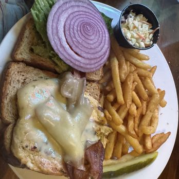 Island Fish - Perfectly cooked Chicken sandwich w/huge portion of crispy fries - Seafood Near Me - Marathon, Florida