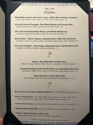 Menu photo 1 Mama's Fish House Paia, HI Menu photo 1 Mama's Fish House Paia, HI