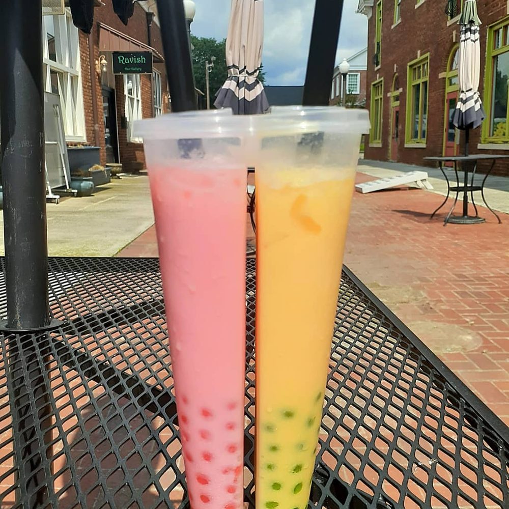 Pink Baby and Mango Moma w/Popping Green Apple Boba