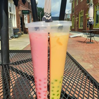 Maddlulu Cafe - Pink Baby and Mango Moma w/Popping Green Apple Boba - Coffee & Tea Near Me - Covington, Georgia