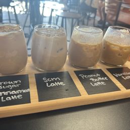 Flight of iced coffees -this one is called the OG flight.