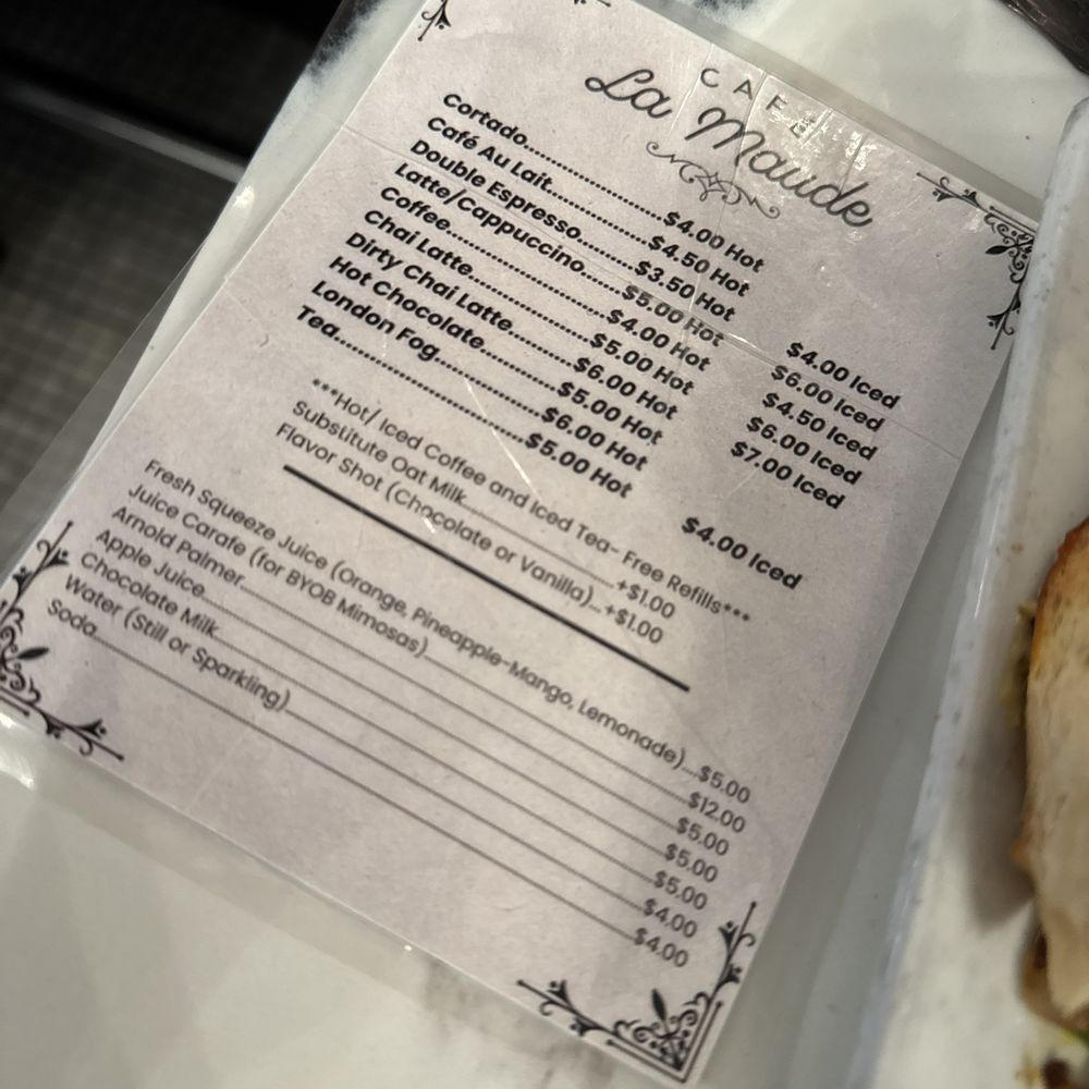 Cafe La Maude - Drink menu - Cafes Near Me - Philadelphia, Pennsylvania