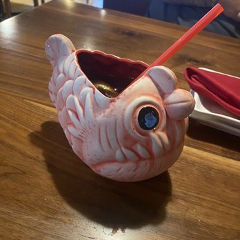 CreAsian - Ice tea served in a fish cup/bowl - Japanese Near Me - Morgan Hill, California