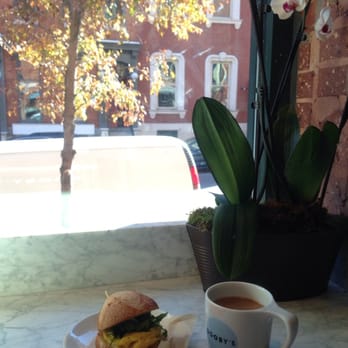 Dooby's - Egg and cheese on a French roll (deliciously chewy like ciabatta) with a cup of coffee ~ hits the spot on this frigid Nov. am! - Coffee & Tea Near Me - Baltimore, Maryland