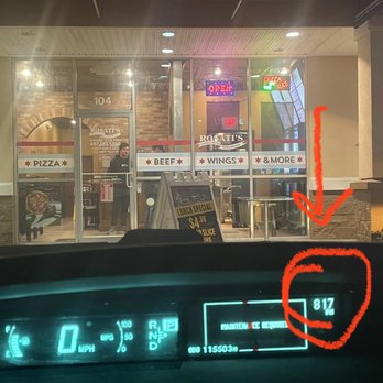 Rosati's Pizza - Car's internal clock 8:17pm 12/27/22 - Pizza Near Me - Winter Park, Florida