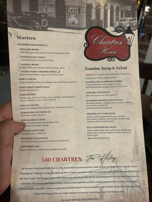 Menu photo 2 Chartres House New Orleans, LA