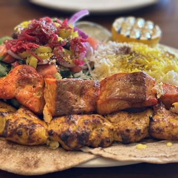 Lemon Zest - Combo with salmon & chicken Kabob - Mediterranean Near Me - Northridge, California