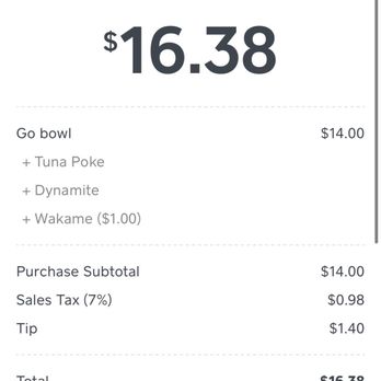 Poké + Go - Getting charged $1 for the item I didn't get ( Spicy Wakame ) - Poke Near Me - Miami, Florida Poké + Go - Getting charged $1 for the item I didn't get ( Spicy Wakame ) - Poke Near Me - Miami, Florida