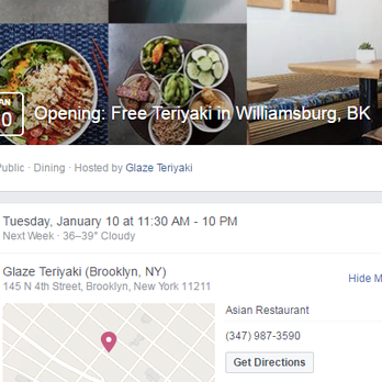Glaze Teriyaki - 'free' (pay what you want) for 1/10 opening per https://goo.gl/HfIFVN and https://goo.gl/qu6WuT - Japanese Near Me - Brooklyn, New York
