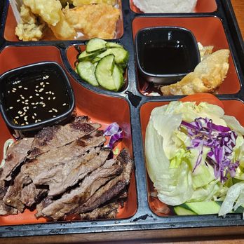 Aikan Sushi & Ramen - Bento box- steak and shrimp tempura - Sushi Bars Near Me - Pasadena, California