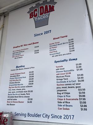 Menu photo 1 BC Dam Tacos Boulder City, NV Menu photo 1 BC Dam Tacos Boulder City, NV