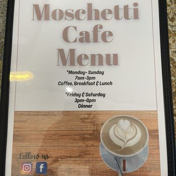 Moschetti Cafe - Menu as of September 2024 - Cafes Near Me - Vallejo, California Moschetti Cafe - Menu as of September 2024 - Cafes Near Me - Vallejo, California