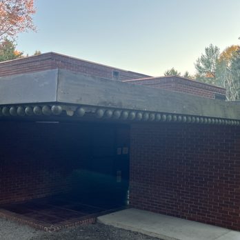 Weltzheimer/Johnson House - Exterior, with detail of the accent spheres. - Museums Near Me - Oberlin, Ohio