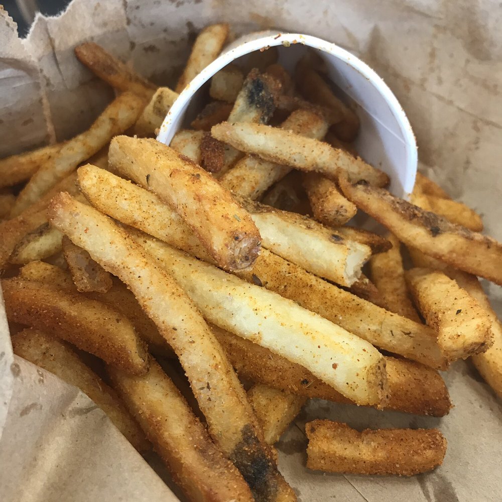 Five Guys - Cajun dusted hot fries - Burgers Near Me - Jacksonville, Florida Five Guys - Cajun dusted hot fries - Burgers Near Me - Jacksonville, Florida