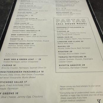 Bravo Bravo - Menu - Italian Near Me - Mystic, Connecticut