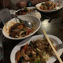 Pork Eggplant and Spicy Beef w/ flat rice noodle