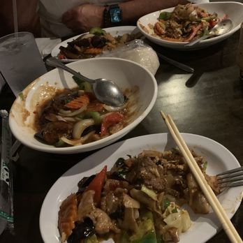 Davorn's Place Lao - Thai Restaurant - Pork Eggplant and Spicy Beef w/ flat rice noodle - Laotian Near Me - Visalia, California