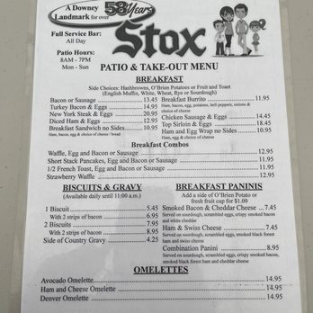Stox Restaurant Bakery & Bar - Menu - Bakeries Near Me - Downey, California