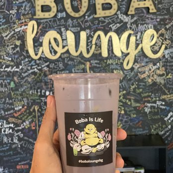 Boba Lounge and cafe - Taro Milk Tea with Boba and Custard Pudding. - Bubble Tea Near Me - Bowling Green, Kentucky